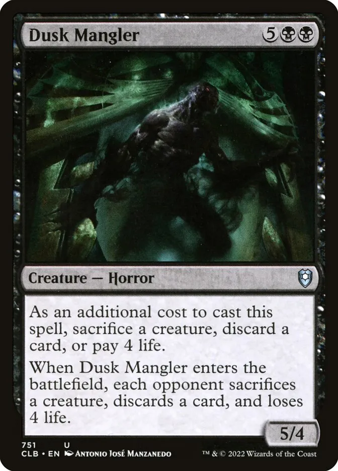 2022 Commander Legends: Battle for Baldur's Gate Dusk Mangler #751 uncommon card image