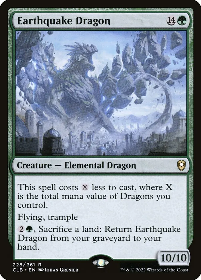 2022 Commander Legends: Battle for Baldur's Gate Earthquake Dragon #228 rare card image