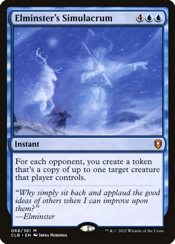 2022 Commander Legends: Battle for Baldur's Gate Elminster's Simulacrum #68 mythic card image