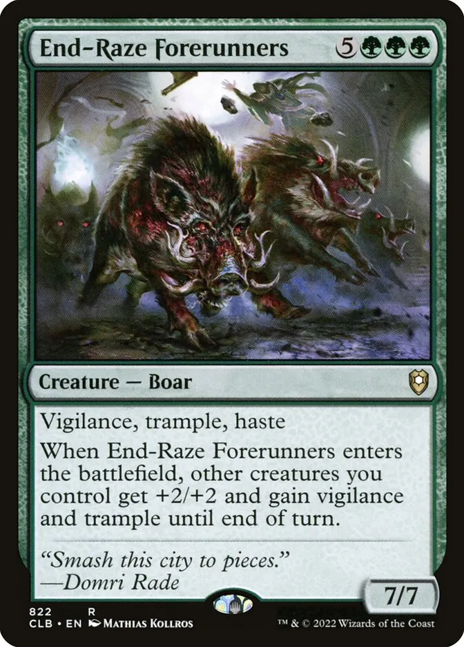 2022 Commander Legends: Battle for Baldur's Gate End-Raze Forerunners #822 rare card image