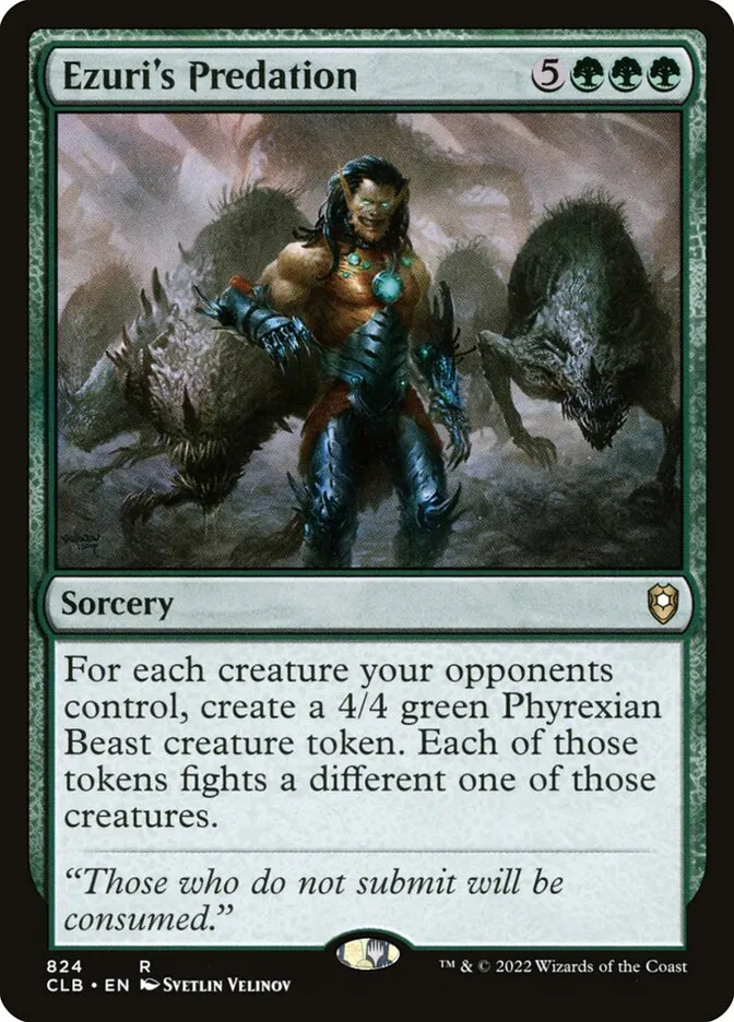 2022 Commander Legends: Battle for Baldur's Gate Ezuri's Predation #824 rare card image
