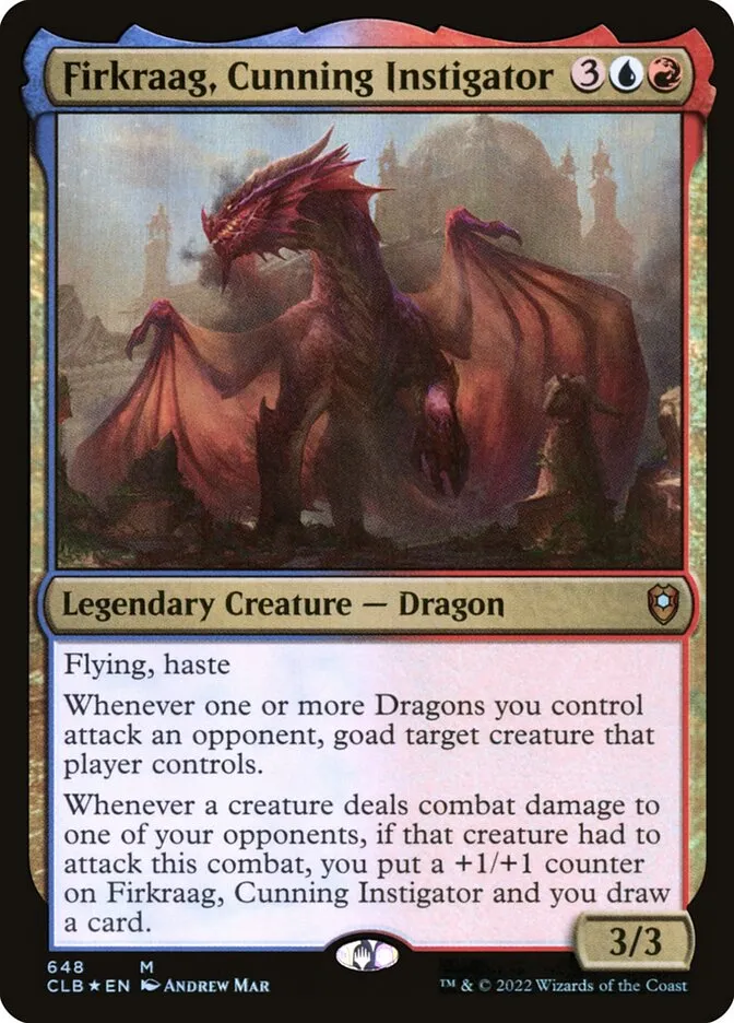 2022 Commander Legends: Battle for Baldur's Gate Firkraag, Cunning Instigator #648 mythic card image