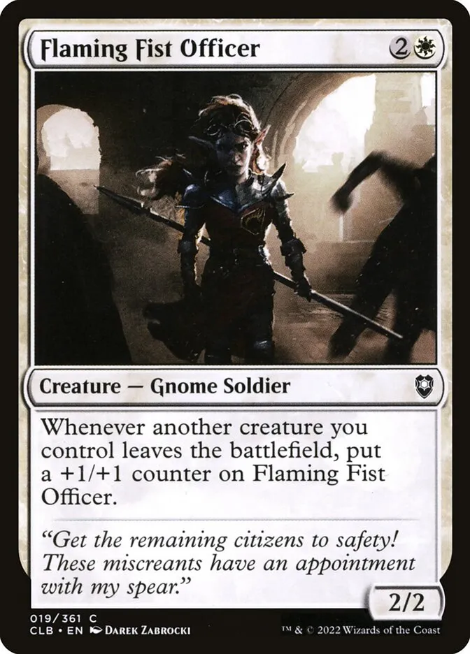 2022 Commander Legends: Battle for Baldur's Gate Flaming Fist Officer common #19 common card image