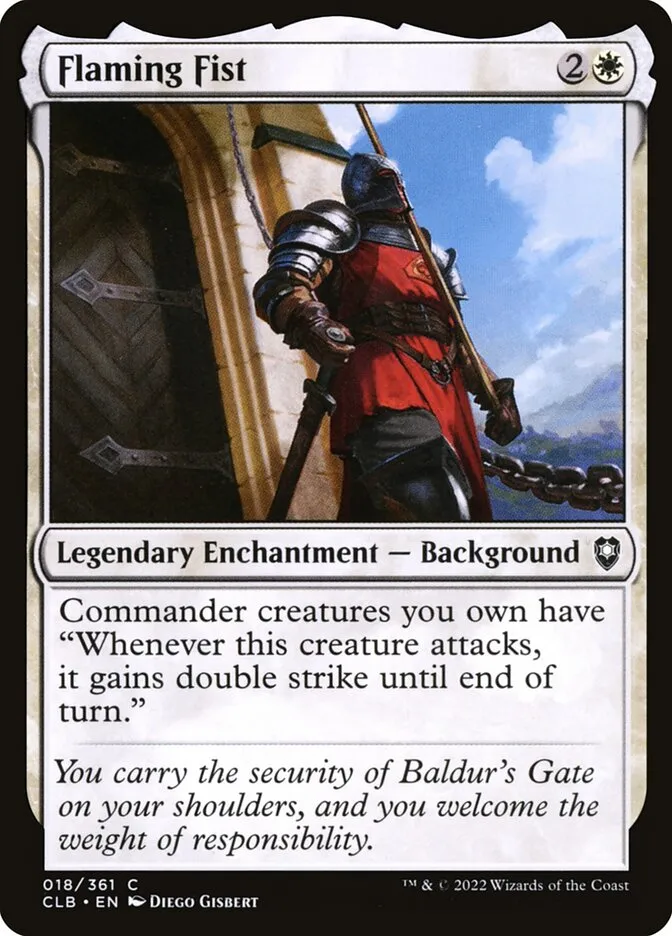 2022 Commander Legends: Battle for Baldur's Gate Flaming Fist common #18 common card image