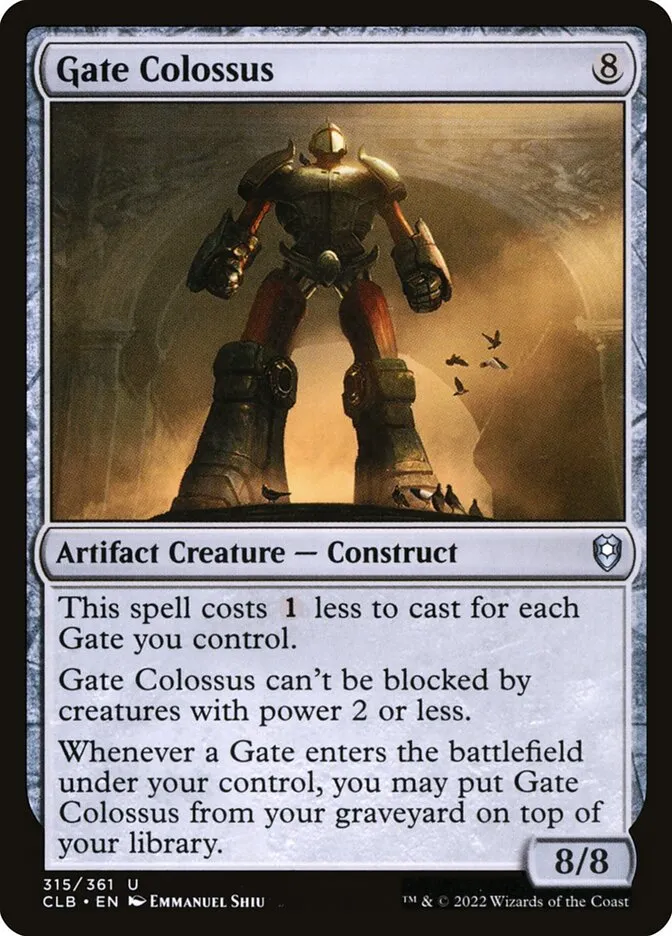 2022 Commander Legends: Battle for Baldur's Gate Gate Colossus #315 uncommon card image