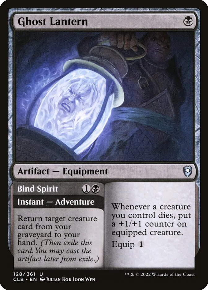 2022 Commander Legends: Battle for Baldur's Gate Ghost Lantern // Bind Spirit #128 uncommon card image