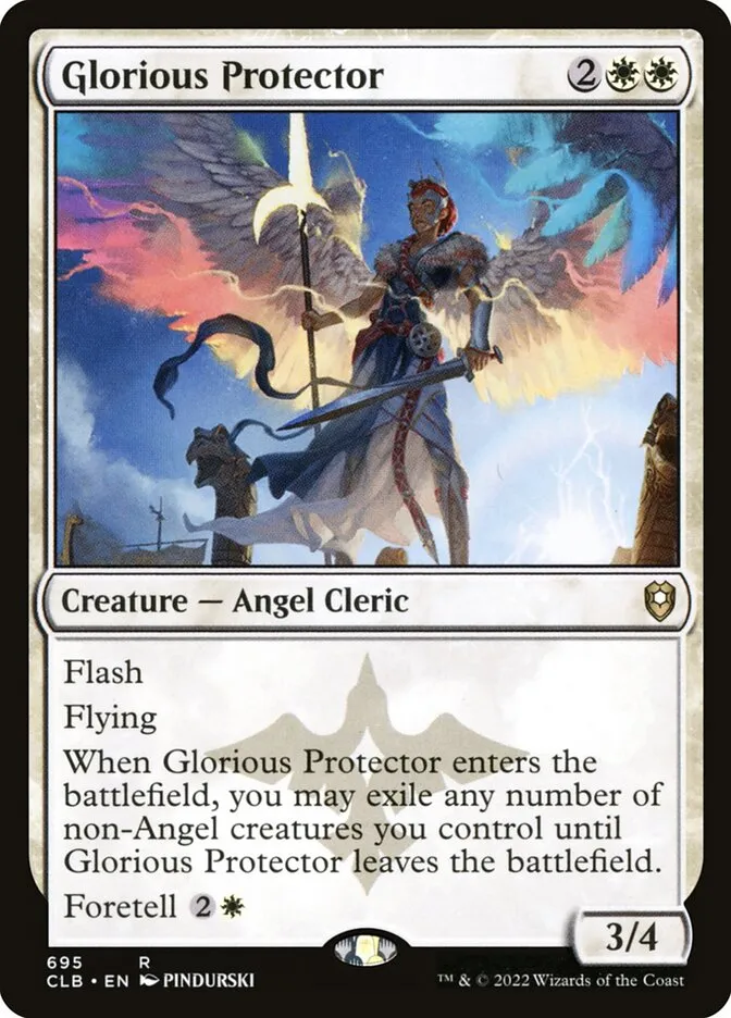 2022 Commander Legends: Battle for Baldur's Gate Glorious Protector #695 rare card image