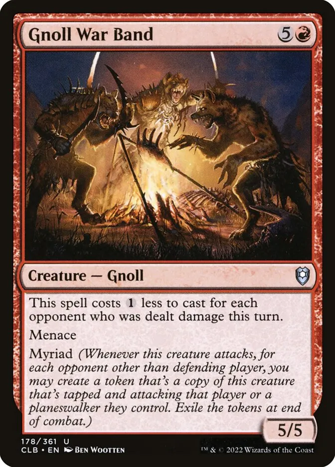 2022 Commander Legends: Battle for Baldur's Gate Gnoll War Band #178 uncommon card image