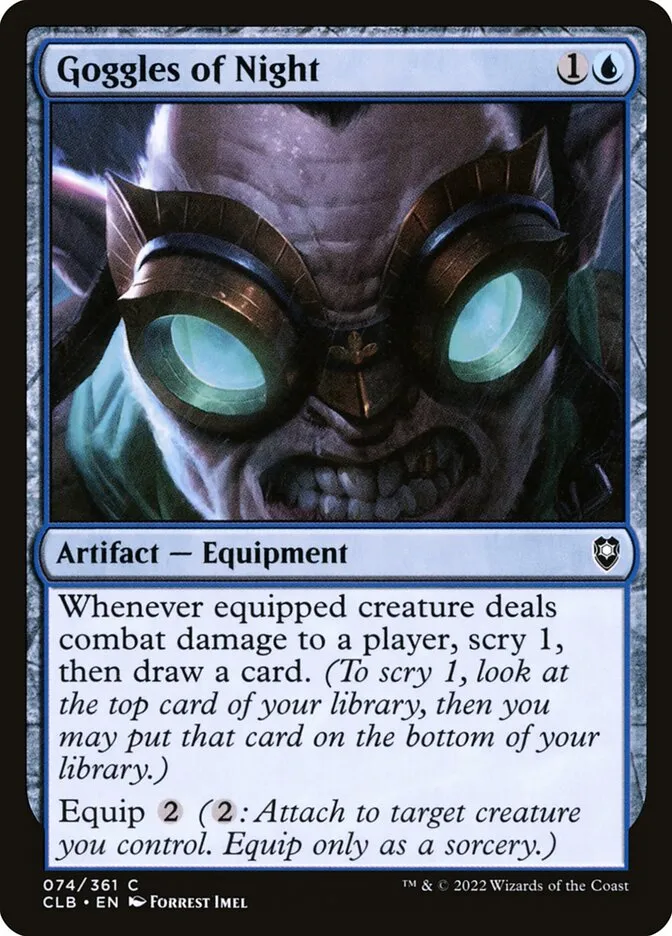 2022 Commander Legends: Battle for Baldur's Gate Goggles of Night #74 common card image