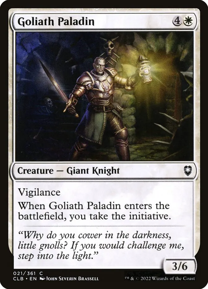 2022 Commander Legends: Battle for Baldur's Gate Goliath Paladin common #21 common card image