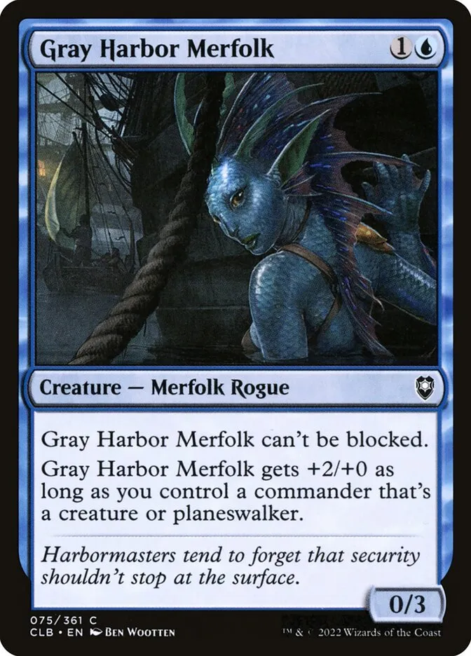 2022 Commander Legends: Battle for Baldur's Gate Gray Harbor Merfolk #75 common card image