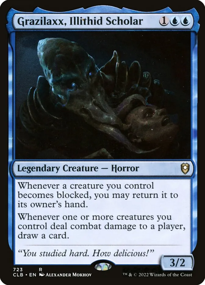 2022 Commander Legends: Battle for Baldur's Gate Grazilaxx, Illithid Scholar #723 rare card image