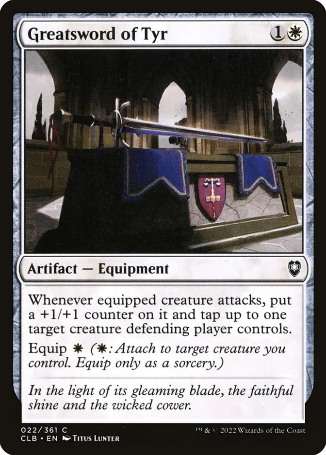 2022 Commander Legends: Battle for Baldur's Gate Greatsword of Tyr common #22 common card image