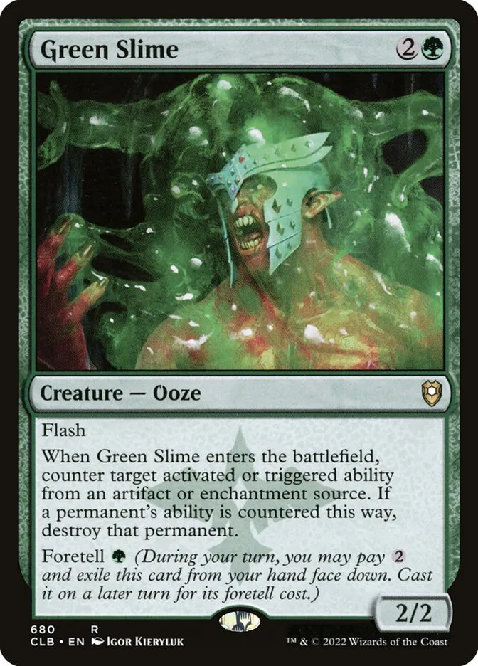 2022 Commander Legends: Battle for Baldur's Gate Green Slime #680 rare card image