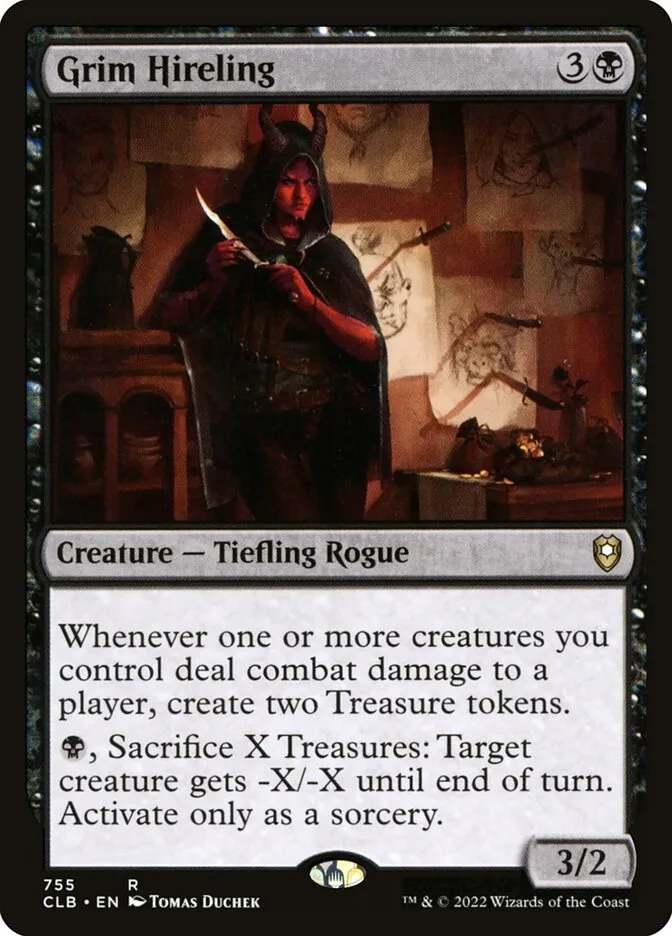 2022 Commander Legends: Battle for Baldur's Gate Grim Hireling #755 rare card image