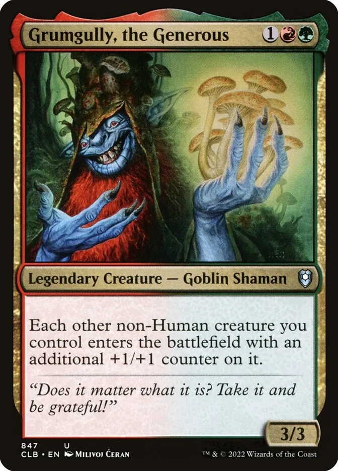 2022 Commander Legends: Battle for Baldur's Gate Grumgully, the Generous #847 uncommon card image