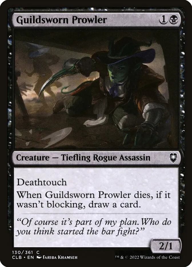 2022 Commander Legends: Battle for Baldur's Gate Guildsworn Prowler #130 common card image