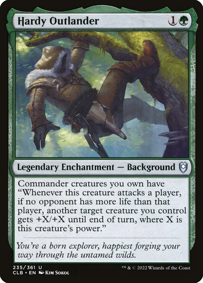 2022 Commander Legends: Battle for Baldur's Gate Hardy Outlander #235 uncommon card image