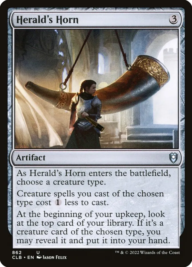 2022 Commander Legends: Battle for Baldur's Gate Herald's Horn #862 uncommon card image