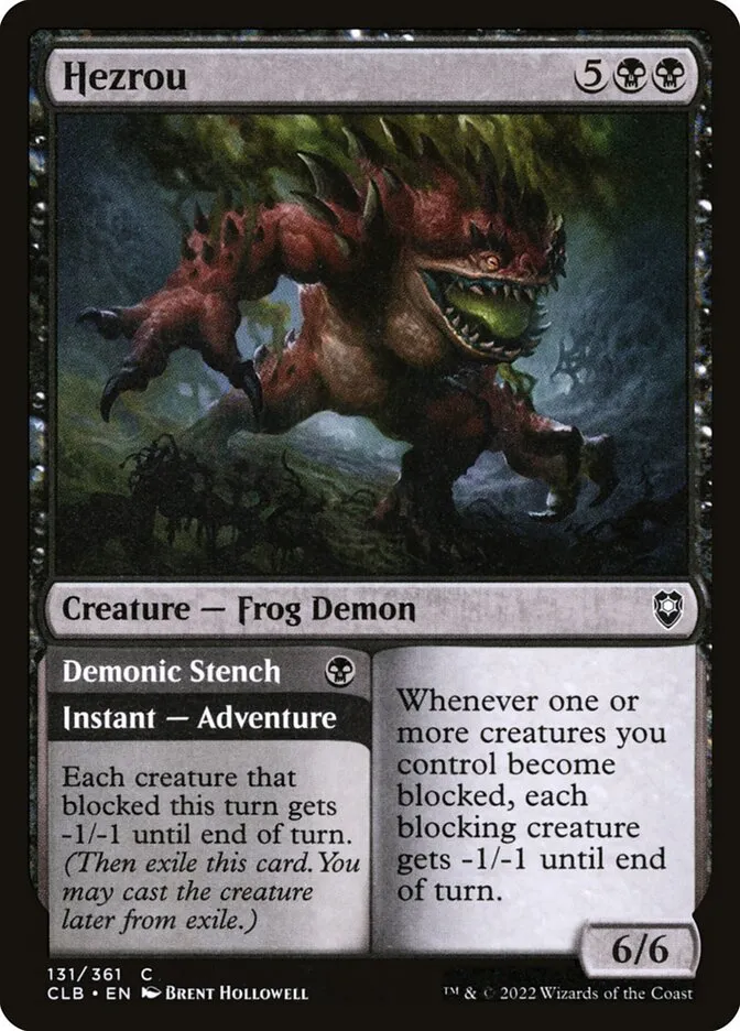 2022 Commander Legends: Battle for Baldur's Gate Hezrou // Demonic Stench #131 common card image
