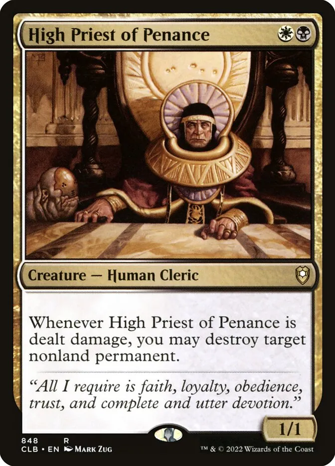 2022 Commander Legends: Battle for Baldur's Gate High Priest of Penance #848 rare card image