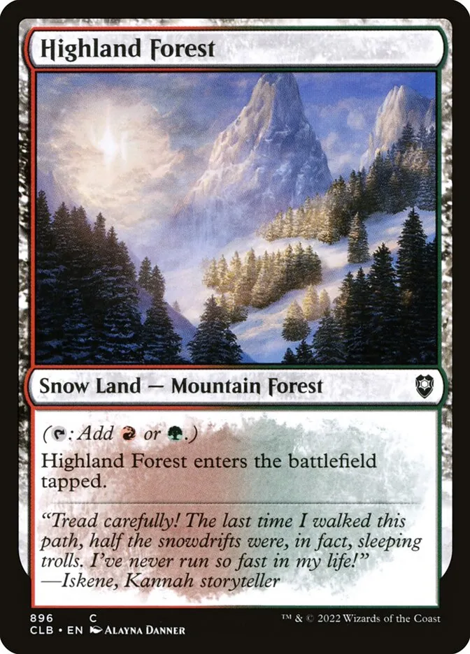 2022 Commander Legends: Battle for Baldur's Gate Highland Forest #896 common card image