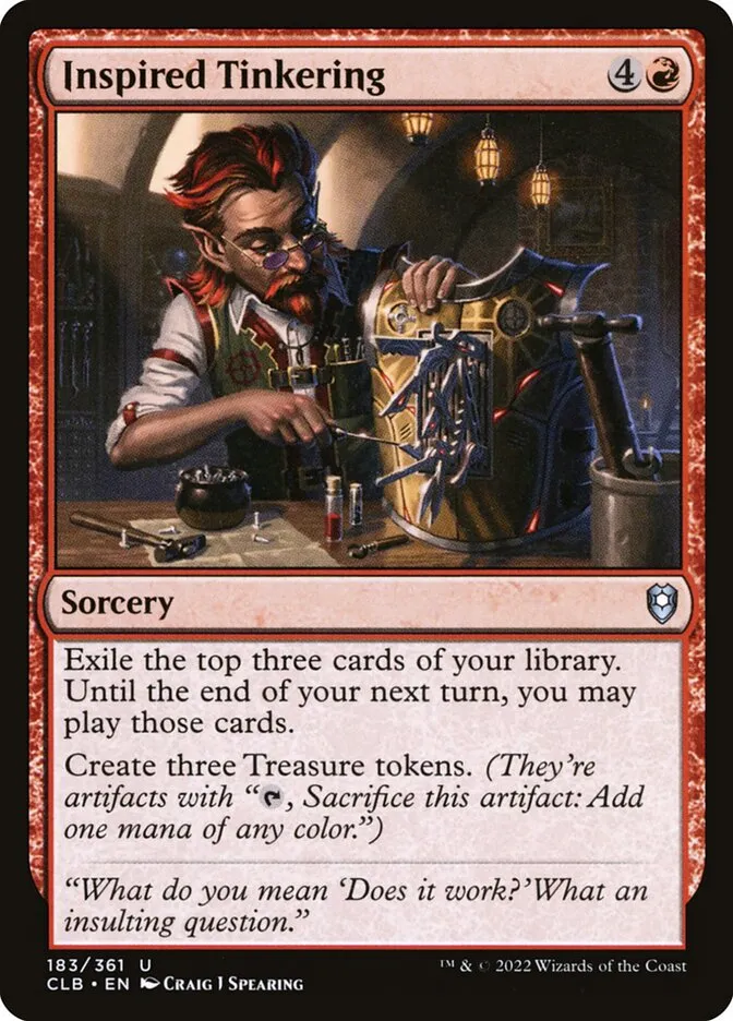 2022 Commander Legends: Battle for Baldur's Gate Inspired Tinkering #183 uncommon card image