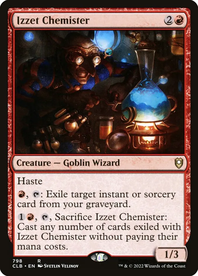 2022 Commander Legends: Battle for Baldur's Gate Izzet Chemister #798 rare card image