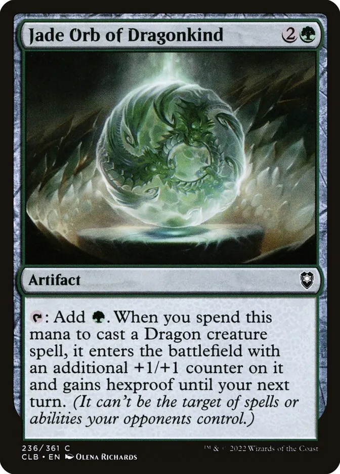 2022 Commander Legends: Battle for Baldur's Gate Jade Orb of Dragonkind #236 common card image