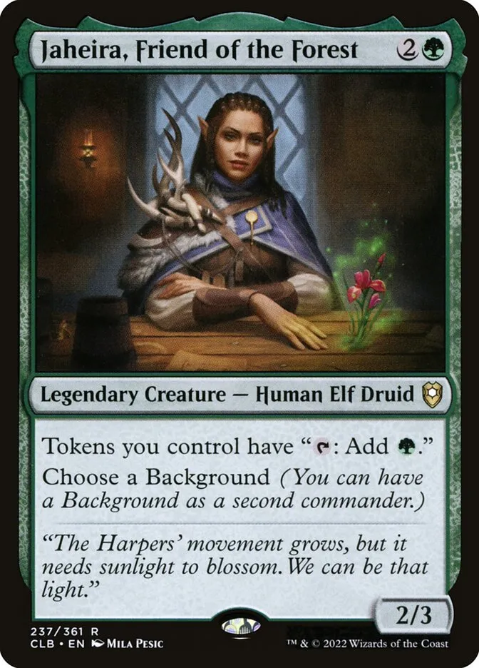 2022 Commander Legends: Battle for Baldur's Gate Jaheira, Friend of the Forest #237 rare card image