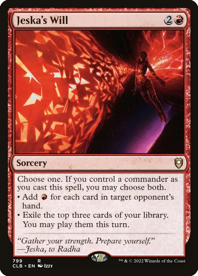 2022 Commander Legends: Battle for Baldur's Gate Jeska's Will #799 rare card image