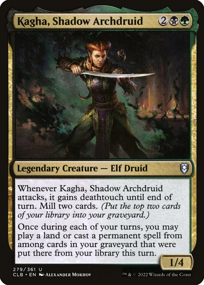 2022 Commander Legends: Battle for Baldur's Gate Kagha, Shadow Archdruid #279 uncommon card image
