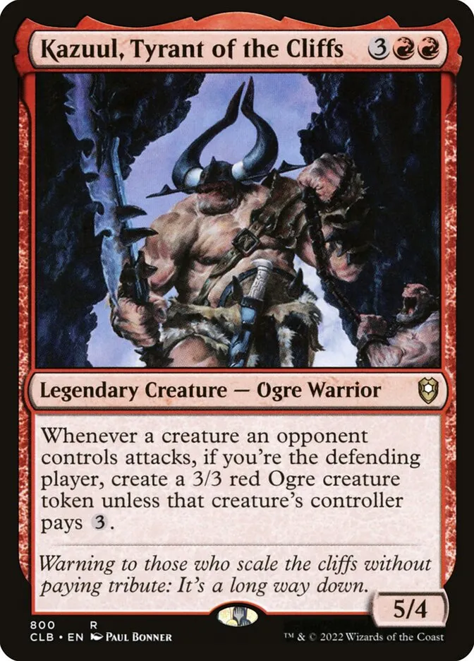 2022 Commander Legends: Battle for Baldur's Gate Kazuul, Tyrant of the Cliffs #800 rare card image