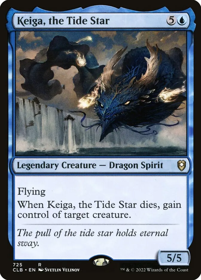 2022 Commander Legends: Battle for Baldur's Gate Keiga, the Tide Star #725 rare card image