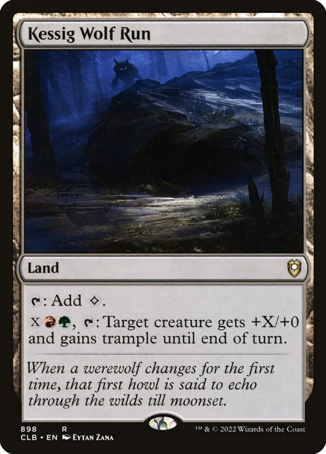 2022 Commander Legends: Battle for Baldur's Gate Kessig Wolf Run #898 rare card image