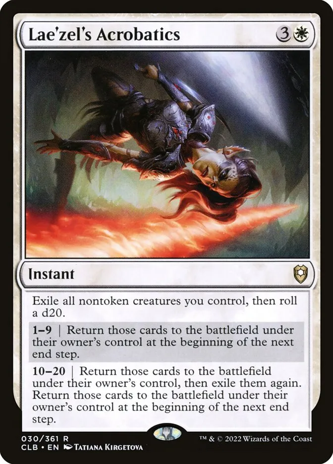 2022 Commander Legends: Battle for Baldur's Gate Lae'zel's Acrobatics rare #30 rare card image