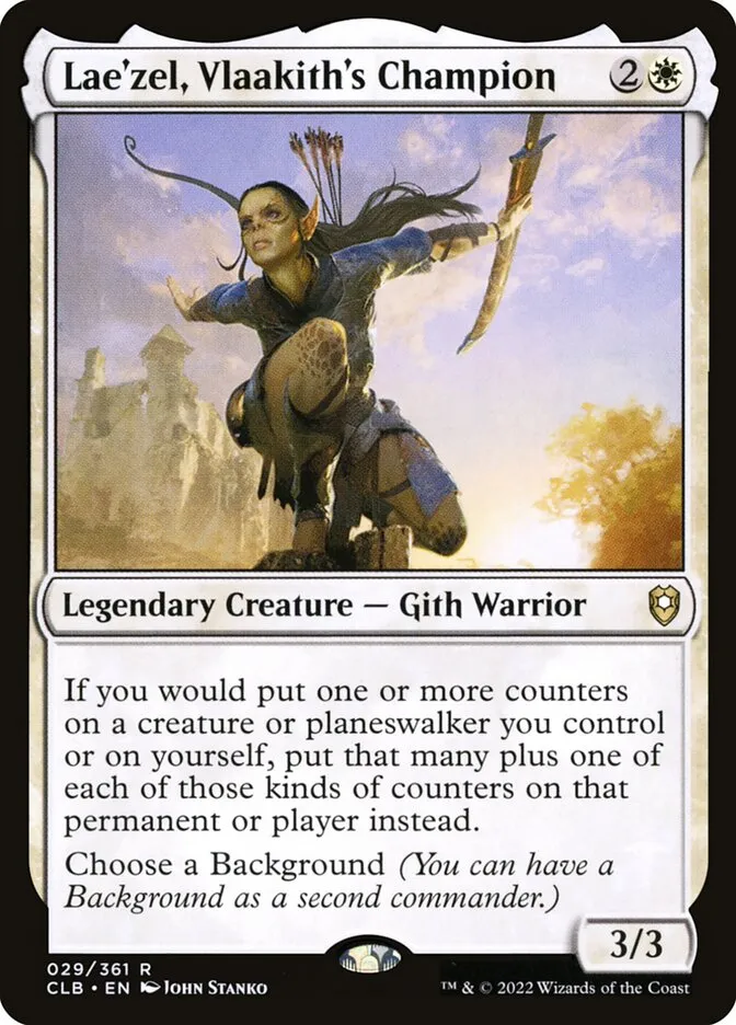 2022 Commander Legends: Battle for Baldur's Gate Lae'zel, Vlaakith's Champion rare #29 rare card image