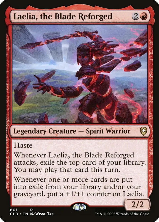 2022 Commander Legends: Battle for Baldur's Gate Laelia, the Blade Reforged #801 rare card image