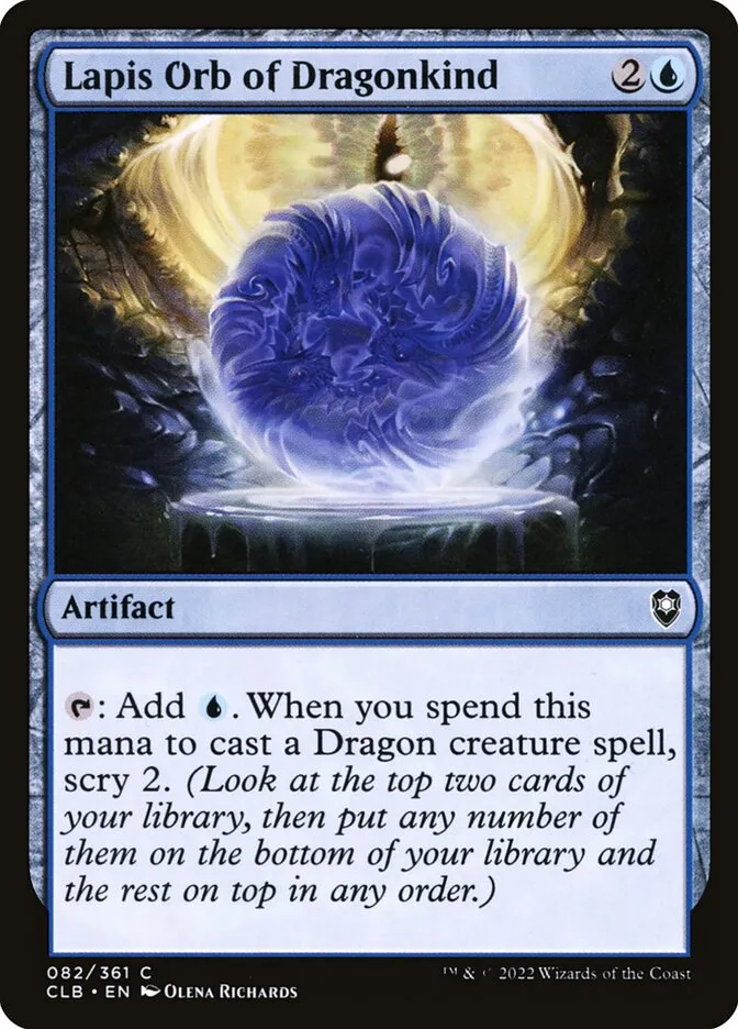 2022 Commander Legends: Battle for Baldur's Gate Lapis Orb of Dragonkind #82 common card image