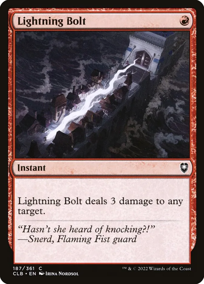 2022 Commander Legends: Battle for Baldur's Gate Lightning Bolt #187 common card image