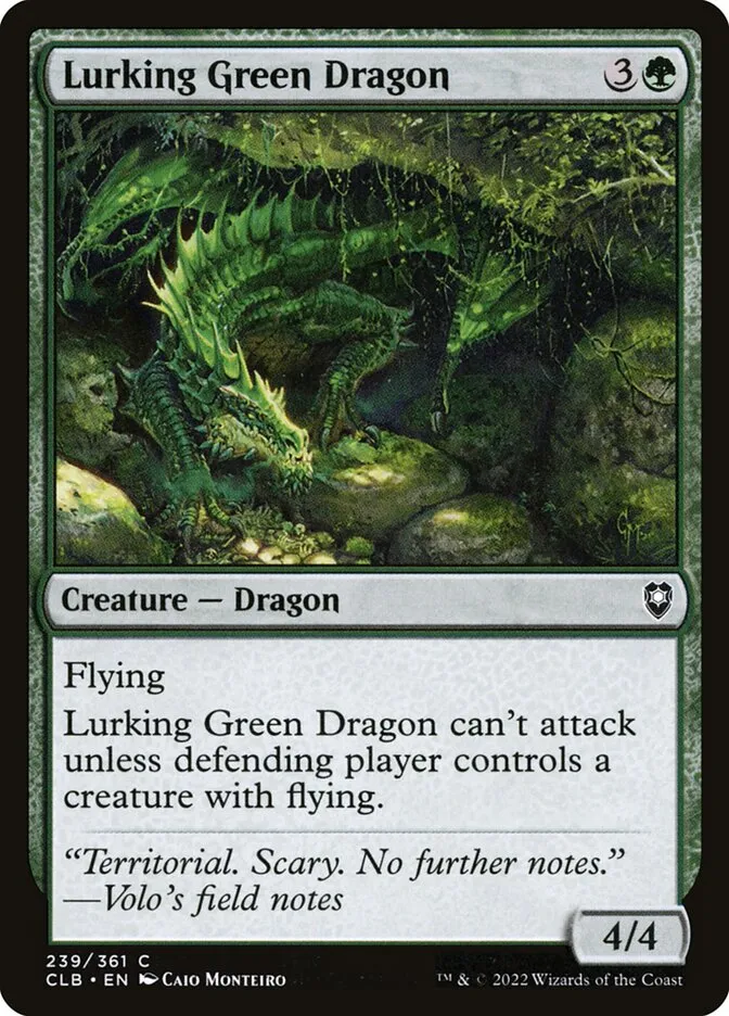 2022 Commander Legends: Battle for Baldur's Gate Lurking Green Dragon #239 common card image