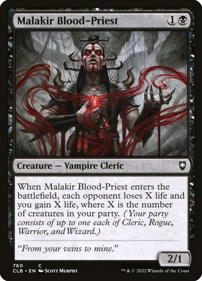 2022 Commander Legends: Battle for Baldur's Gate Malakir Blood-Priest #760 common card image