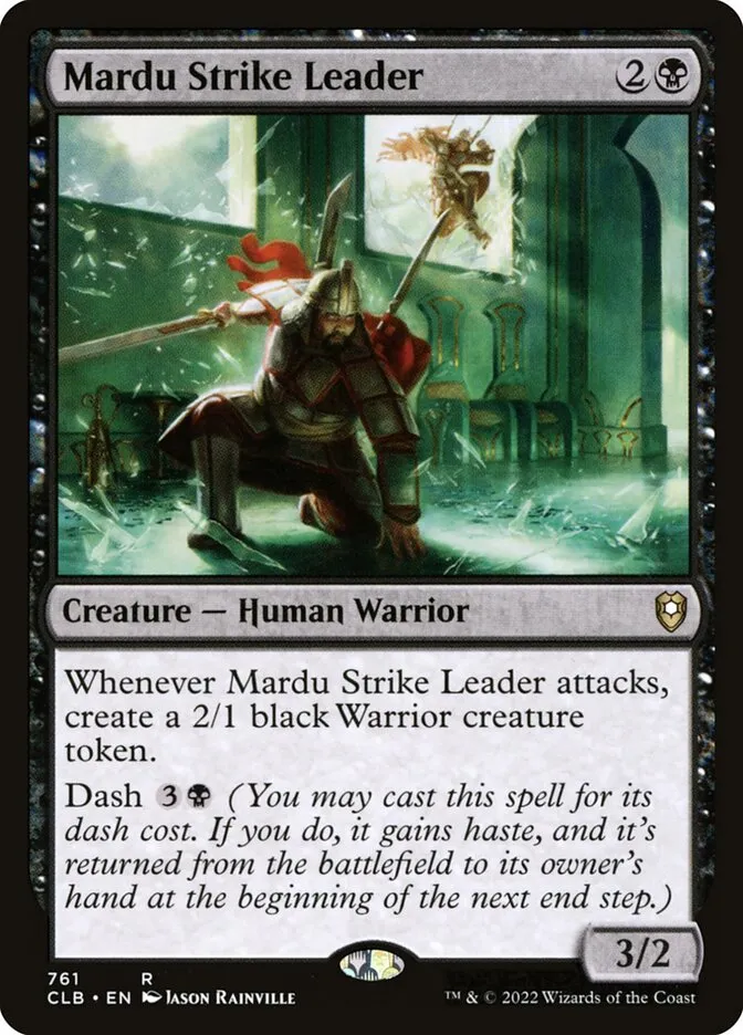 2022 Commander Legends: Battle for Baldur's Gate Mardu Strike Leader #761 rare card image
