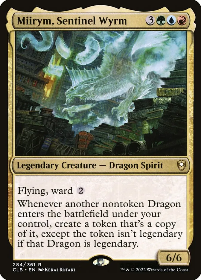 2022 Commander Legends: Battle for Baldur's Gate Miirym, Sentinel Wyrm #284 rare card image