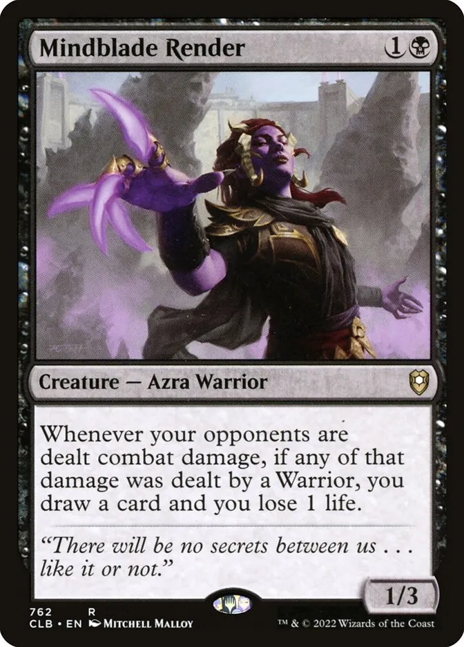2022 Commander Legends: Battle for Baldur's Gate Mindblade Render #762 rare card image