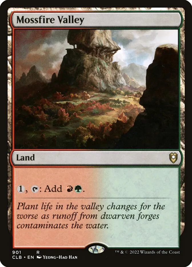2022 Commander Legends: Battle for Baldur's Gate Mossfire Valley #901 rare card image