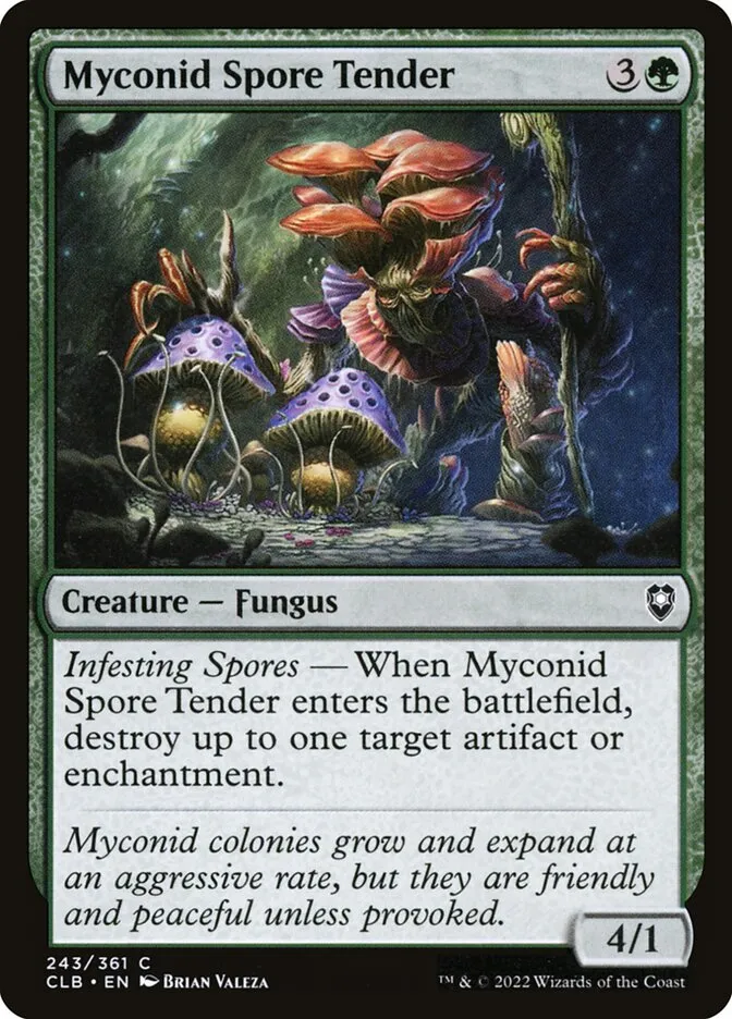 2022 Commander Legends: Battle for Baldur's Gate Myconid Spore Tender #243 common card image