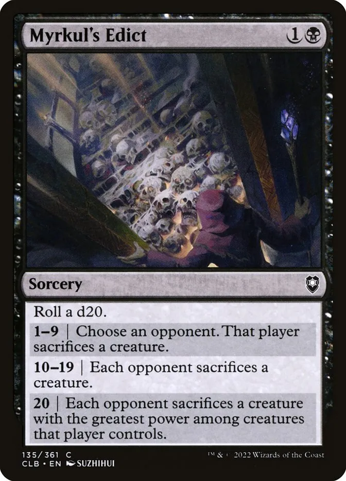2022 Commander Legends: Battle for Baldur's Gate Myrkul's Edict #135 common card image