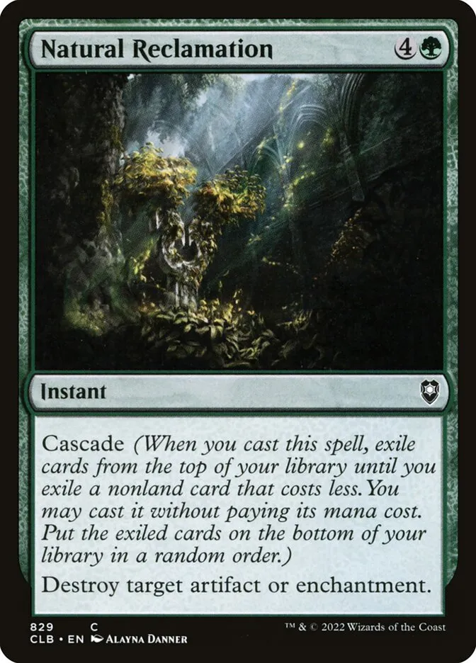 2022 Commander Legends: Battle for Baldur's Gate Natural Reclamation #829 common card image