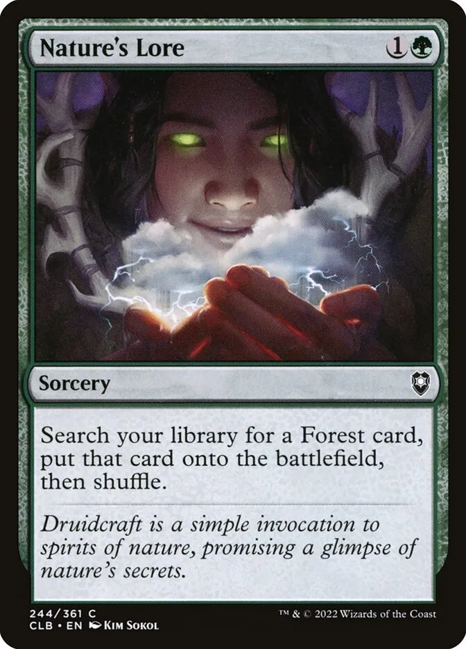 2022 Commander Legends: Battle for Baldur's Gate Nature's Lore #244 common card image